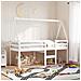 Letto a Soppalco con Tetto Bianco 90x190 cm in Legno di Pino - Foto miniatura 2