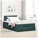 Pouf Letto con Materasso Verde Scuro 120x190 cm Velluto - Foto miniatura 3