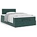 Pouf Letto con Materasso Verde Scuro 120x190 cm Velluto - Foto miniatura 4