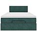 Pouf Letto con Materasso Verde Scuro 120x190 cm Velluto - Foto miniatura 7