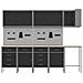 Set di 12 Pezzi di Mobile da Lavoro e Pannello Forato Nero in MDF e Metallo - Foto miniatura 8