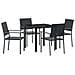 Set da Pranzo per Giardino 5 pcs Nero Poly Rattan - Foto miniatura 1