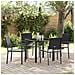 Set da Pranzo per Giardino 5 pcs Nero Poly Rattan - Foto miniatura 2