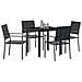 Set da Pranzo per Giardino 5 pcs Nero Poly Rattan - Foto miniatura 3