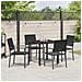 Set da Pranzo per Giardino 5 pcs Nero Poly Rattan - Foto miniatura 4