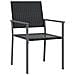 Set da Pranzo per Giardino 5 pcs Nero Poly Rattan - Foto miniatura 6