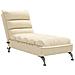 Chaise Longue Massaggi con Cuscini Crema in Tessuto - Foto miniatura 1