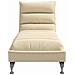 Chaise Longue Massaggi con Cuscini Crema in Tessuto - Foto miniatura 4