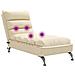 Chaise Longue Massaggi con Cuscini Crema in Tessuto - Foto miniatura 7