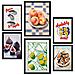 Set Di 6 Stampe Illustrazioni Decorative Di Cibo E Cucina Mediterranea Incorniciate Con Illustrazioni A3 & A4 Cornice Nera - Foto miniatura 1