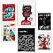 Set Di 6 Stampe Graffiti Pop Basquiat Warhol Incorniciati Con Illustrazioni Di Design Per Le Pareti Casa Stanza Negozio Pittura A3 & A4 Cornice Bianca - Foto miniatura 1