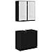 Set di Armadi da Bagno 2 pcs Rovere Nero Legno multistrato - Foto miniatura 1