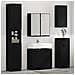 Set di Armadi da Bagno 2 pcs Rovere Nero Legno multistrato - Foto miniatura 4
