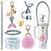 Kit Di Accessori Sirena 7 Pezzi Per Borracce Stanley - Porta Bicchiere In Silicone A Squame Di Pesce, Cinghia, Ciondoli Transparent - Foto miniatura 1