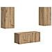 Set mobile TV 2 pcs Rovere artigianale Legno multistrato - Foto miniatura 1