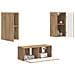 Set mobile TV 2 pcs Rovere artigianale Legno multistrato - Foto miniatura 3