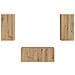 Set mobile TV 2 pcs Rovere artigianale Legno multistrato - Foto miniatura 7
