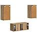 Set mobile TV 2 pcs Rovere artigianale Legno multistrato - Foto miniatura 8