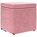 Pouf Rosa 41 x 41 x 40 cm Velluto e Legno Ingegnerizzato - Foto miniatura 1