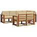 Set di divani da esterno con cuscino 7 pcs Naturale e Beige - Foto miniatura 1