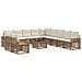 Set Divano da Giardino 12 pcs Beige e Bianco Crema polyrattan - Foto miniatura 1