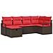 Set Divano da Giardino con cuscino 6 pcs Marrone polyrattan - Foto miniatura 1