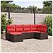 Set Divano da Giardino con cuscino 6 pcs Marrone polyrattan - Foto miniatura 2