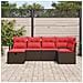 Set Divano da Giardino con cuscino 6 pcs Marrone polyrattan - Foto miniatura 3