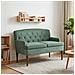 Loveseat con bottoni imbottiti Verde Mare 111 x 65 x 79 cm - Foto miniatura 2