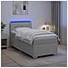 Letto con Box Spring, Materasso e LED Grigio Chiaro Singolo - Foto miniatura 2