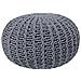 Pouf Poggiapiedi In Tessuto Grigio Scuro 50 X 35 Cm Conrad Ii - Foto miniatura 35