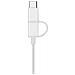 Cavo Micro-usb / Usb Tipo-c Verso Usb 2in1 Di 30cm Originale Xiaomi - Bianco - Foto miniatura 4