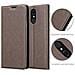 Custodia Compatibile Con Lg Q7a In Bruno Caffè - Coperchio Protettiva Con Chiusura Magnetica, Funzione Stand E Tasca Per Le Carte - Foto miniatura 2