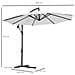 Ombrellone Da Giardino A Braccio Con Manovella, Ø3x2.5m, Bianco - Foto miniatura 2