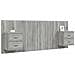 Testiera Letto Con Comodini In Legno Multistrato Grigio Sonoma - Foto miniatura 3