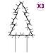 Decorazioni Luminose Natalizie Picchetti 3pz Albero 50led 30cm - Foto miniatura 1