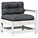 Set Salotto Giardino 5pz con Cuscini Bianco Legno Massello Pino - Foto miniatura 3