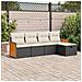 Set Divani Da Giardino 5 Pz Con Cuscini In Polyrattan Nero - Foto miniatura 1