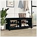 Lusso Casadino -  Scarpiera Nera 110x38x45,5 Cm In Legno Massello Di Pino - Foto miniatura 8