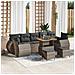 Set di Divani da Giardino  10 Pezzi con Cuscini Grigio Poly Rattan Acacia, Set di Pranzo da Giardino  3 Pezzi con Cuscini Grigio Poly Rattan Acacia - Foto miniatura 2