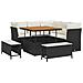 Set Divano da Giardino da 8 Pezzi con Cuscini Nero Polyrattan Acacia,  Set da Pranzo da Giardino da 3 Pezzi con Cuscini Nero Polyrattan Acacia - Foto miniatura 1