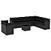 Set Divani da Giardino 11 pz con Cuscini in Polyrattan Nero - Foto miniatura 1