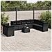 Set Divani da Giardino 11 pz con Cuscini in Polyrattan Nero - Foto miniatura 2