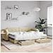 Divano Letto Estraibile con Cassetti Crema 80x200 cm in Tessuto - Foto miniatura 2
