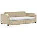 Divano Letto Estraibile con Cassetti Crema 80x200 cm in Tessuto - Foto miniatura 3