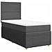 Giroletto a Molle con Materasso Grigio Scuro 80x200 cm Tessuto - Foto miniatura 1