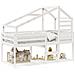 Letto a Soppalco con Tetto Bianco 90x200 cm in Legno di Pino - Foto miniatura 1
