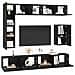 Set mobile TV 8 pcs Rovere Nero Legno multistrato - Foto miniatura 3