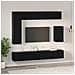 Set mobile TV 8 pcs Rovere Nero Legno multistrato - Foto miniatura 4