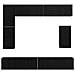 Set mobile TV 8 pcs Rovere Nero Legno multistrato - Foto miniatura 9